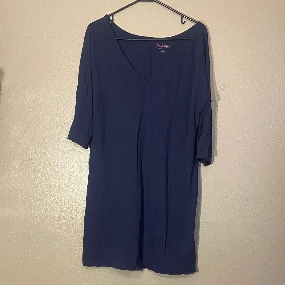 Lilly Pulitzer Deep Blue V-Neck Tunic dress ladies large